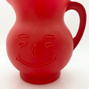 VINTAGE 1980s KOOL-AID PLASTIC PITCHER - SMILING FACE CONTAINER - 7" TALL